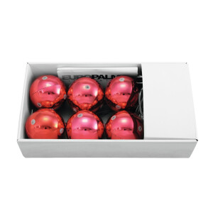 Europalms LED Weihnachtskugel 6cm, rot 6x