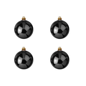 Europalms Dekokugel 10cm, schwarz 4x