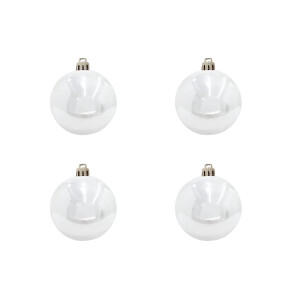 Europalms Dekokugel 10cm, weiß 4x