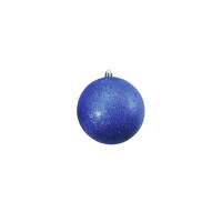 Europalms decorative ball 10cm, blue, glitter 4x