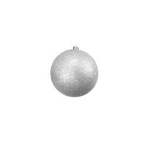 Europalms decorative ball 10cm, silver, glitter 4x
