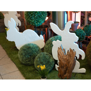 Europalms Silhouette Hase, weiß, 56cm