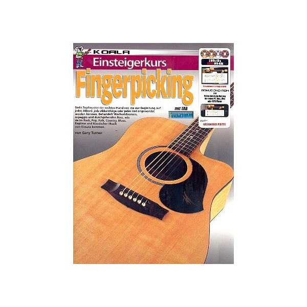 Einsteigerkurs Fingerpicking (+2 DVDs +CD +DVD-ROM):