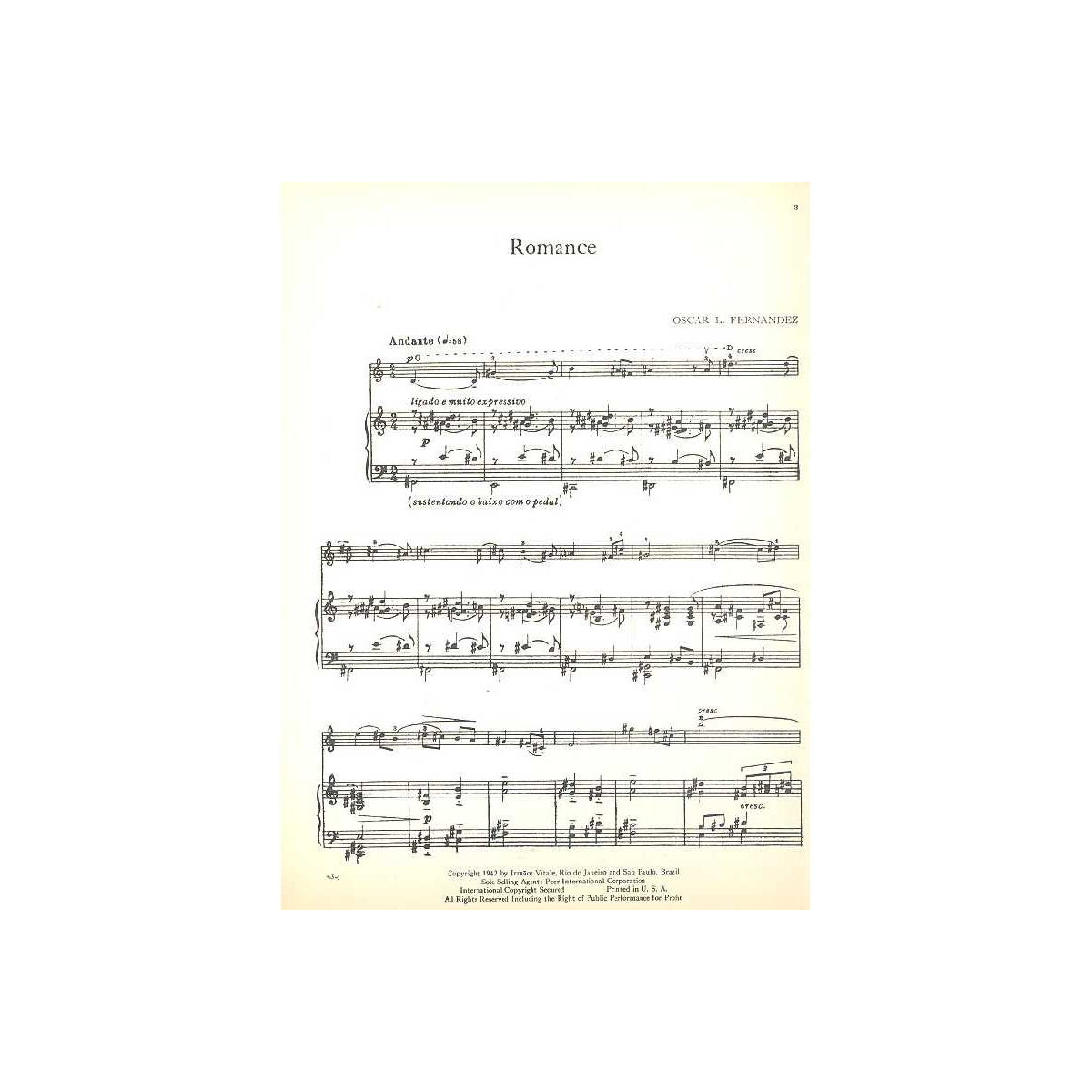 Romance for violin and piano