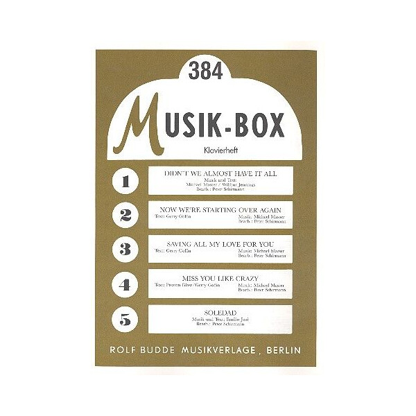 Musik Box 384 Klavierheft