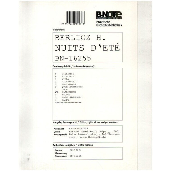 Les nuits dété op.7