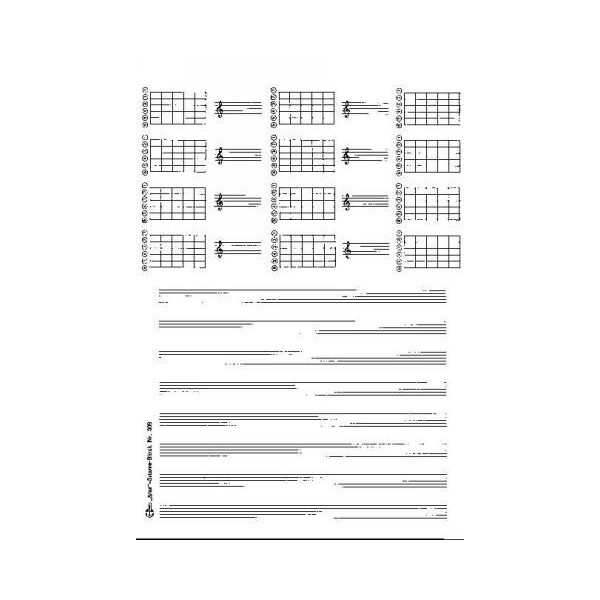 Notenblock für Gitarre DIN A4 hoch 8 Systeme