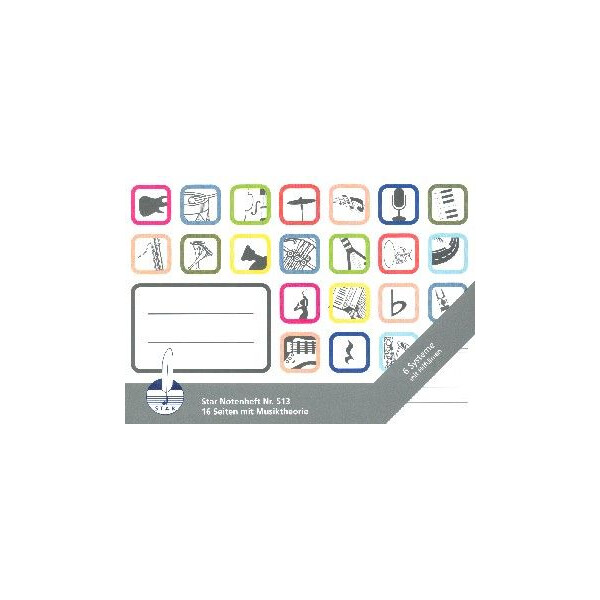 Notenheft mit Hilfslinien Format