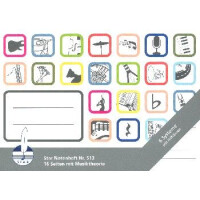 Notenheft mit Hilfslinien Format