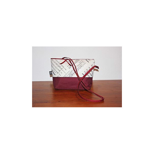 Handtasche Opera weiß/bordeaux 28 x 19 x 7 cm