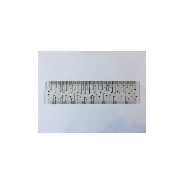 Lineal mit Viertelnoten 15 cm