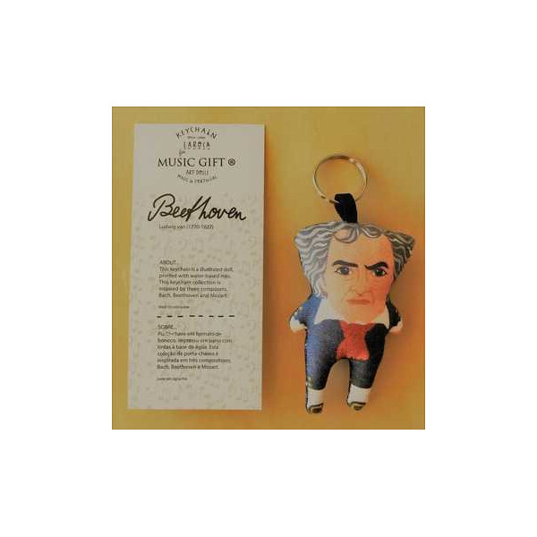 Schlüsselring mit Stofffigur Beethoven 9 x 5 x 2 cm
