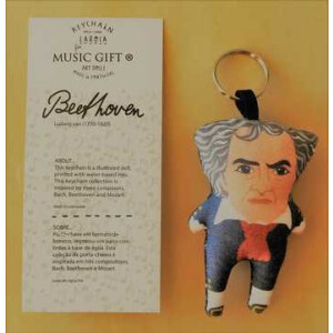 Schlüsselring mit Stofffigur Beethoven 9 x 5 x 2 cm