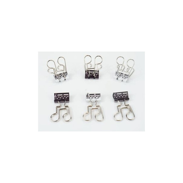 Vielzweckklammer Achtelnoten schwarz/weiß/silber 19 x 40 mm
