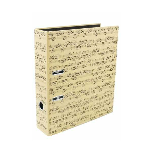 Aktenordner Notenzeilen creme Din A4 mit Hebelmechanik 70 mm Rücken