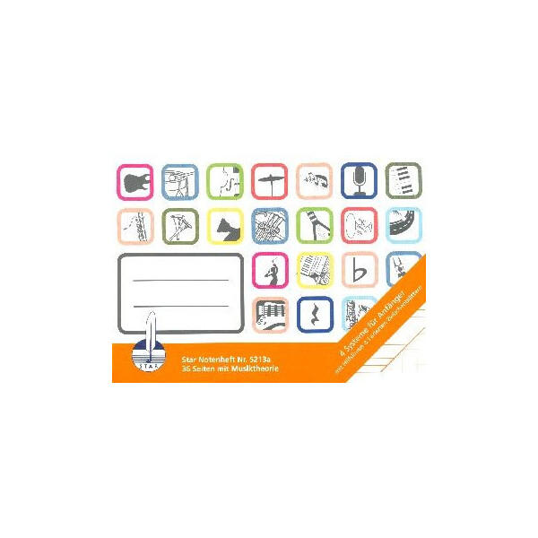 Notenheft mit Hilfslinien DIN A5 quer