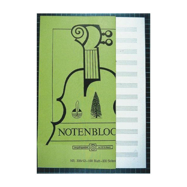 Notenblock DIN A4 hoch 12 Systeme