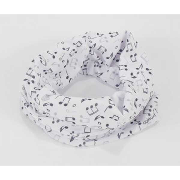 Loop / Schlauchschal mit Noten schwarz / weiß