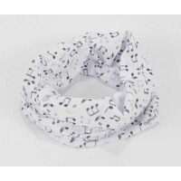 Loop / Schlauchschal mit Noten schwarz / weiß