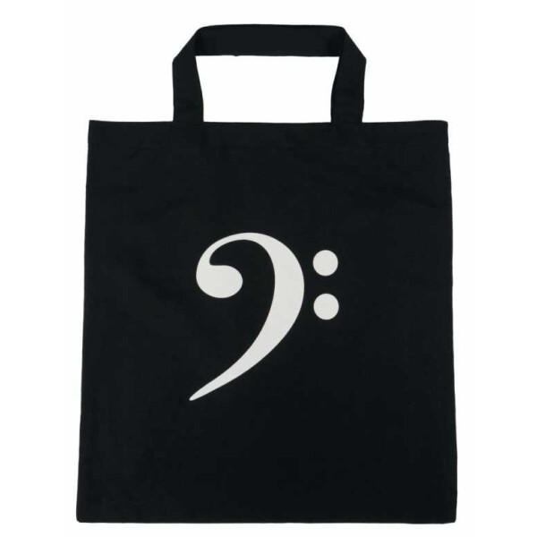 Tragetasche Bassschlüssel schwarz (beidseitig bedruckt) 40 x 37 cm