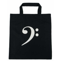 Tragetasche Bassschlüssel schwarz (beidseitig bedruckt) 40 x 37 cm