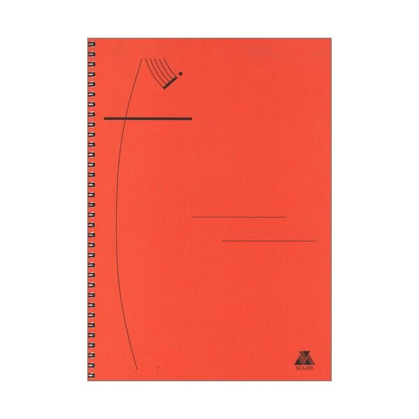 Notenblock Din A4 hoch 12 Systeme mit Hilfslinien und Zwischenblatt