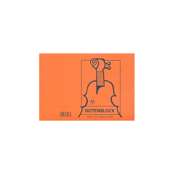 Notenblock DIN A5 quer 4 Systeme