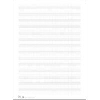 Notenpapier 34 x 25cm 14 Systeme hoch mit Hilfslinien