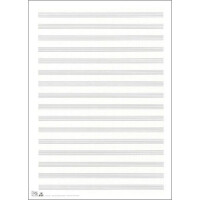 Notenpapier 34 x 25,50 cm 16 Systeme mit Hilfslinien