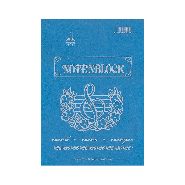 Notenblock DIN A4 hoch 12 Systeme