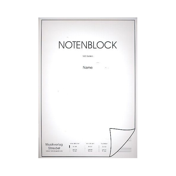 Notenblock 12 Systeme ohne Hilfslinien