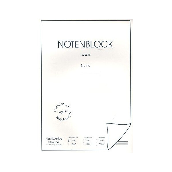 Notenblock 12 Systeme ohne Hilfslinien