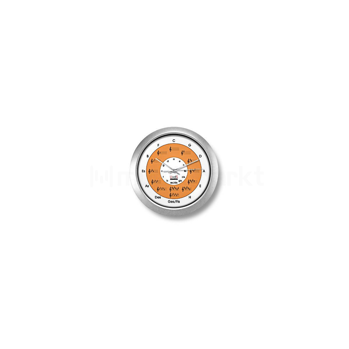 Quintenzirkeluhr Deluxe mit Echtglasscheibe