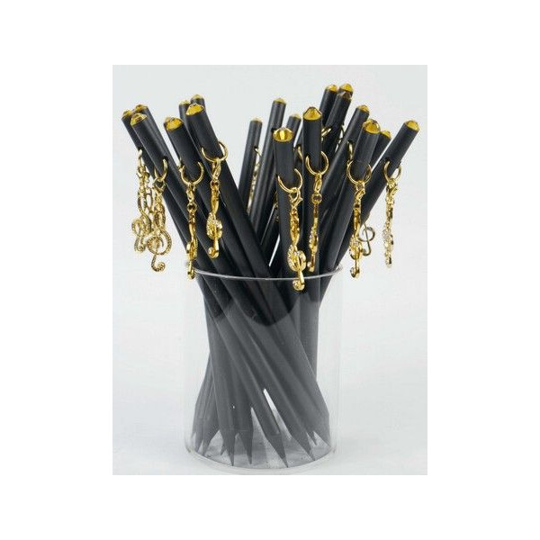 Bleistift mit Anhänger Violinschlüssel golden/Kristall