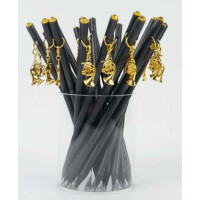 Bleistift mit Anhänger Horn golden/Kristall