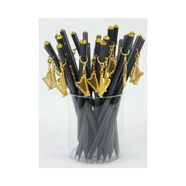 Bleistift mit Anhänger Harfe golden/Kristall
