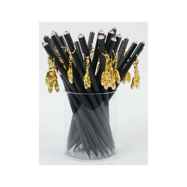 Bleistift mit Anhänger Ballettschuhe golden/Kristall