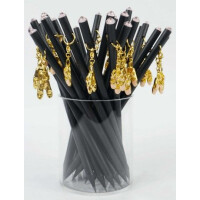 Bleistift mit Anhänger Ballettschuhe golden/Kristall