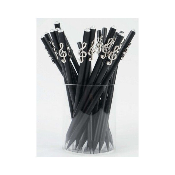 Bleistift mit Violinschlüssel silber/Kristall