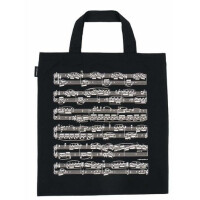 Tragetasche Notenzeilen schwarz 40 x 37 cm