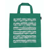 Tragetasche Notenzeilen grün 40 x 37 cm
