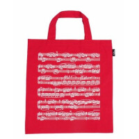 Tragetasche Notenzeilen rot 40 x 37 cm