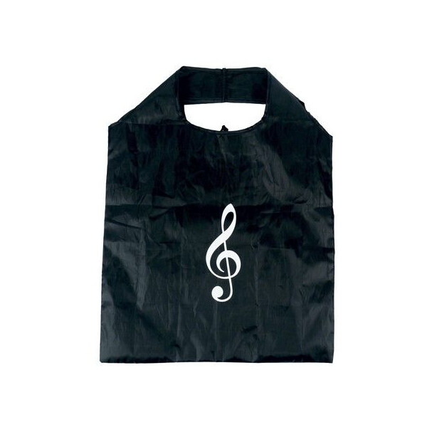 Einkaufstasche faltbar Violinschlüssel schwarz 48 x 37 cm