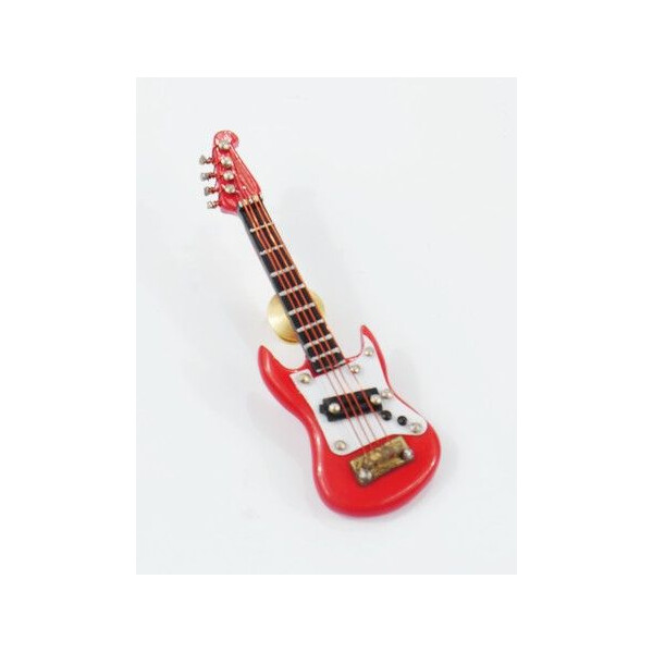 Miniatur Pin E-Gitarre rot 7 cm