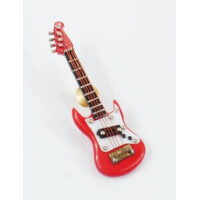 Miniatur Pin E-Gitarre rot 7 cm