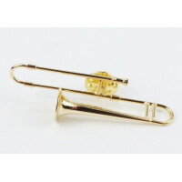 Miniatur Pin Posaune 5,5 cm vergoldet