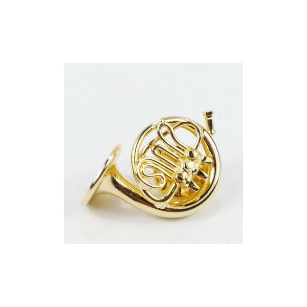 Miniatur Pin Horn 2,5 cm vergoldet