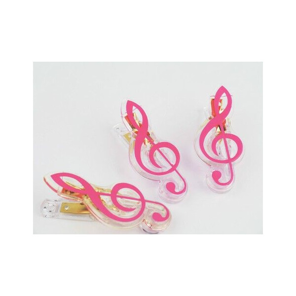 Klammer Violinschlüssel rosa 7cm