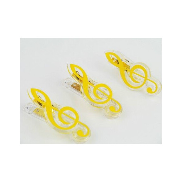 Klammer Violinschlüssel gelb 7cm