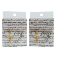 Büroklammer Violinschlüssel gold und Bassschlüssel silber 3 cm